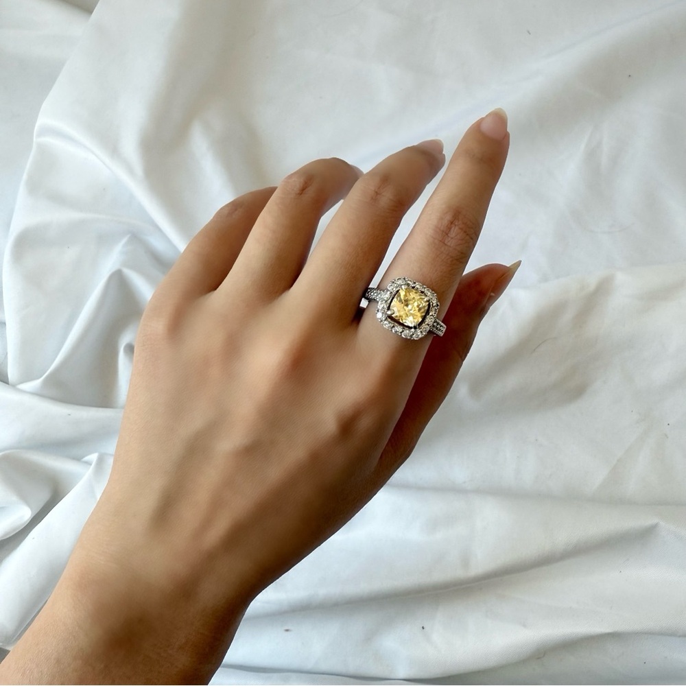 Yellow Diamond Statement Ring - image 1